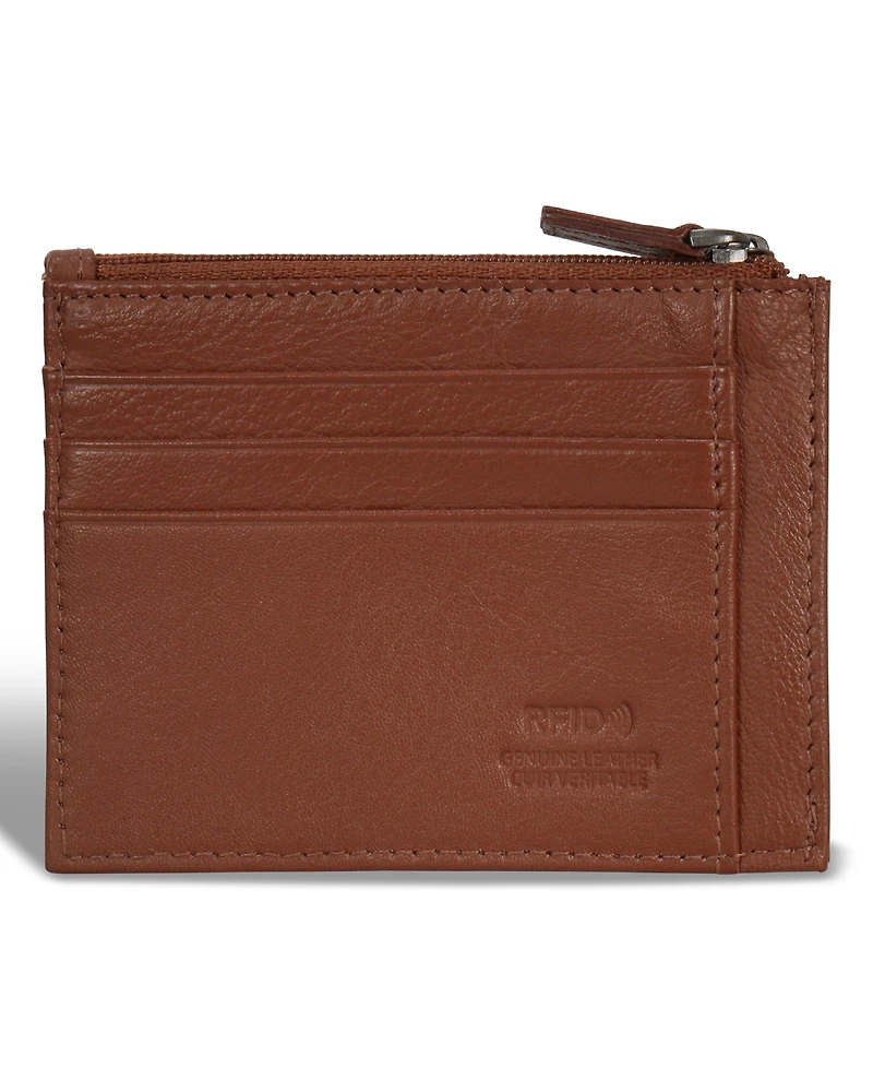 Champs Men's Onyx Collection Leather Zip Card Case