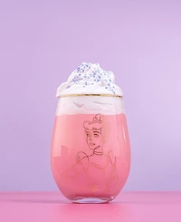 JoyJolt Disney Princess Sketch Stemless Wine Glasses, Set of 4