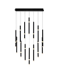 Cwi Lighting 46" Metal Flute 14 Light Led Chandelier