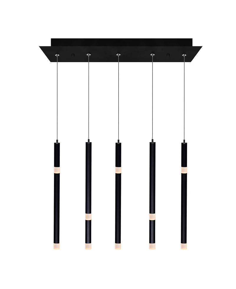 Cwi Lighting 26" Metal Flute 5 Light Led Chandelier