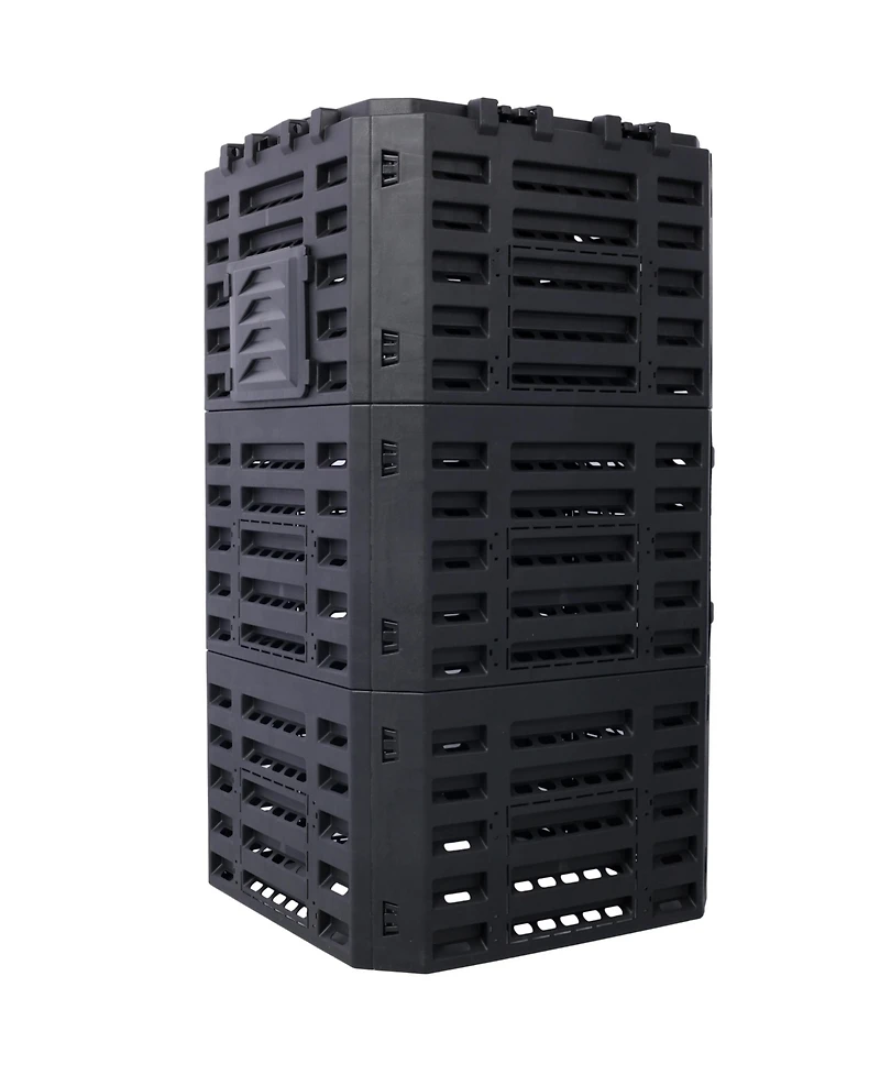 Slickblue Garden Composter Bin Made from Recycled Plastic – 132 Gallons (500 Liters) Large Capacity Compost Bin for Fertile Soil