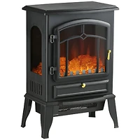 Homcom 22" Electric Fireplace Stove with 3-Sided Realistic Flame
