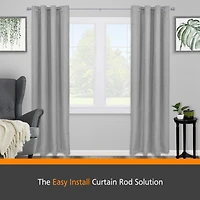 Kenney Jamey 5/8" Adjustable Decorative Curtain Rod for Easy Installation