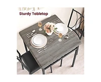 gaomon Dining Table Set for 2 with Cushion Chairs, 3 Piece Kitchen Table and Upholstered Chairs Rectangular, Wood Dinning Room Table Furniture Set for