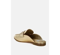Adam Lane Stud Detail Metallic Pleather Mules