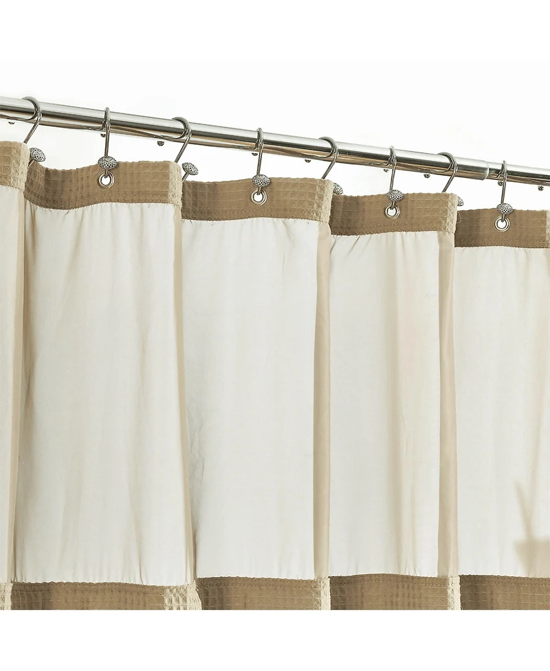 Awesome Home Cotton Blend Soft Waffle Weave Shower Curtain with Snap Liner, 72"X84"
