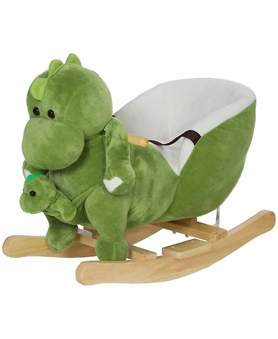Qaba Baby Rocking Horse, Riding Dinosaur w/ Seat Belt, 32 Songs & Puppet