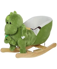 Qaba Baby Rocking Horse, Riding Dinosaur w/ Seat Belt, 32 Songs & Puppet
