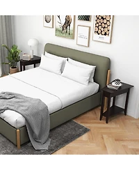 Gymax 2 Pcs 2-Tier End Table Irregular Narrow Sofa Side Nightstand w/ Storage Shelf