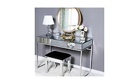 Slickblue Modern Mirrored Glass Table with One Drawer – Stylish Storage Solution