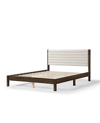 Furniture of America Adin Queen Size Boucle Fabric Upholstered Bed