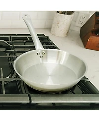 MegaChef Professional Kitchen 11 Inch Round Stainless Steel Fry Pan in Silver