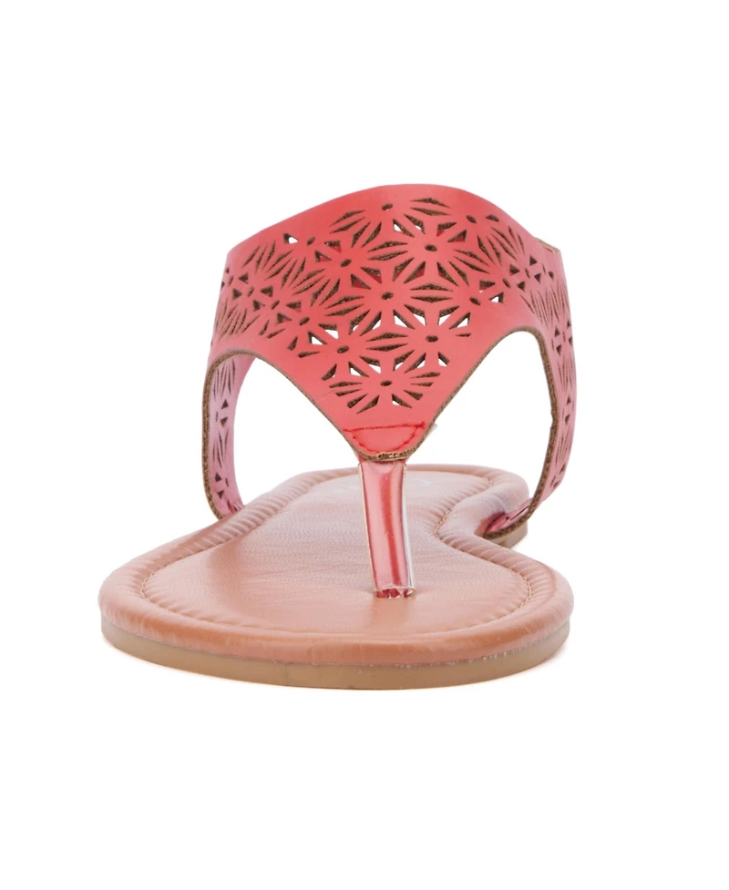 New York & Company Women's Nikki Hooded Perforated Thong Sandal