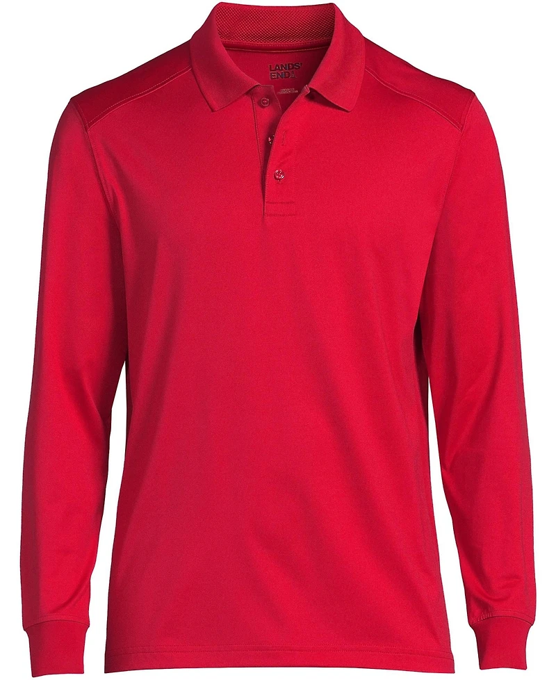 Lands' End School Uniform Men's Long Sleeve Rapid Dry Polo Shirt