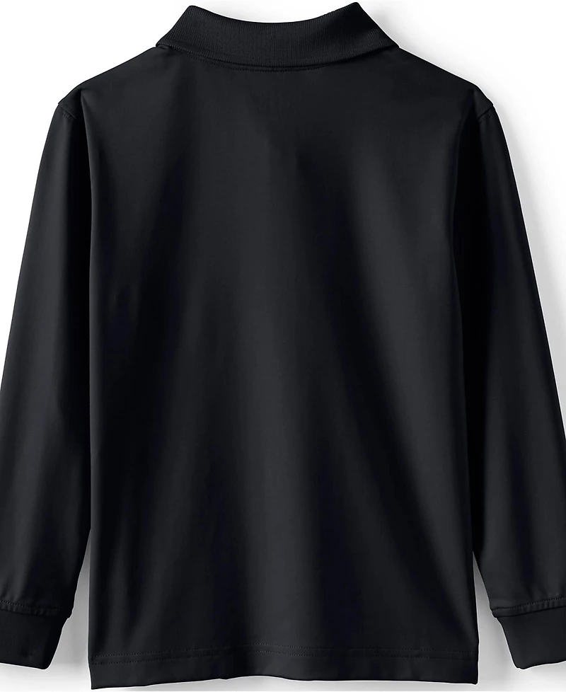 Lands' End School Uniform Men's Long Sleeve Rapid Dry Polo Shirt