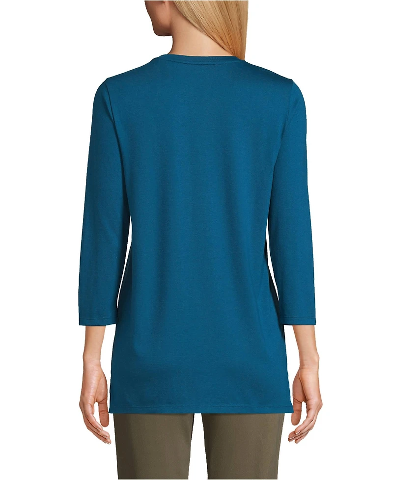 Lands' End Women's 3/4 Sleeve Cotton Supima Tunic