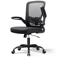 Galaxhero Heavy-Duty 300 lb Capacity Ergonomic Mesh Office Chair for Home & Gaming with Flip-Up Arms, Adjustable Lumbar Support and Tall Back