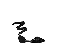 Shrami Pearl & Rhinestone Strap Flat Sandals