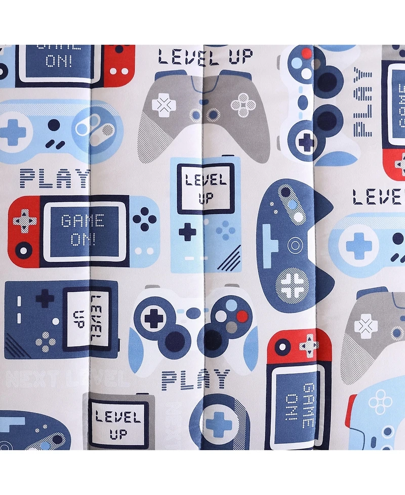 Alex + Bella Gamer Blue Grey 3-Piece Ultra Soft Microfiber Comforter Set - Full