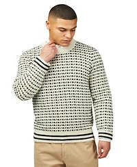 Ben Sherman Men's Jacquard Crew Neck Sweater