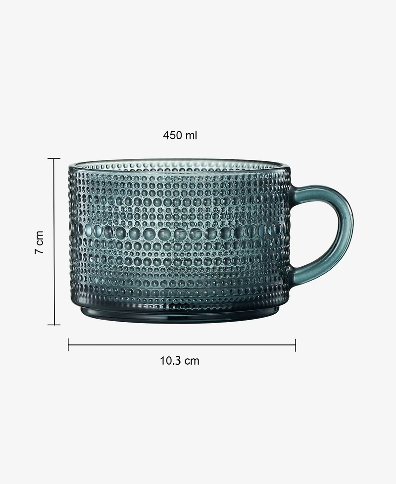 The Wine Savant Vintage Glass Coffee Mugs, Set of 4