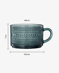 The Wine Savant Vintage Glass Coffee Mugs, Set of 4