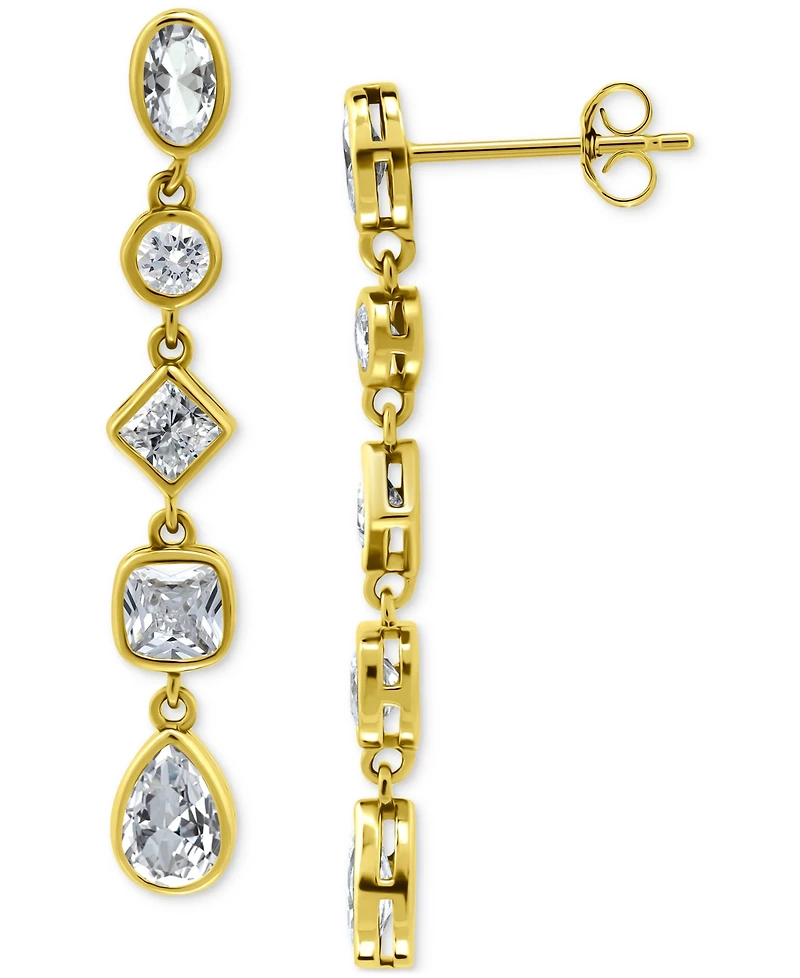 Giani Bernini Cubic Zirconia Linear Drop Earrings (3-1/2 ct. t.w.) 18k Yellow Gold Over Sterling Silver, Exclusively at Macy's