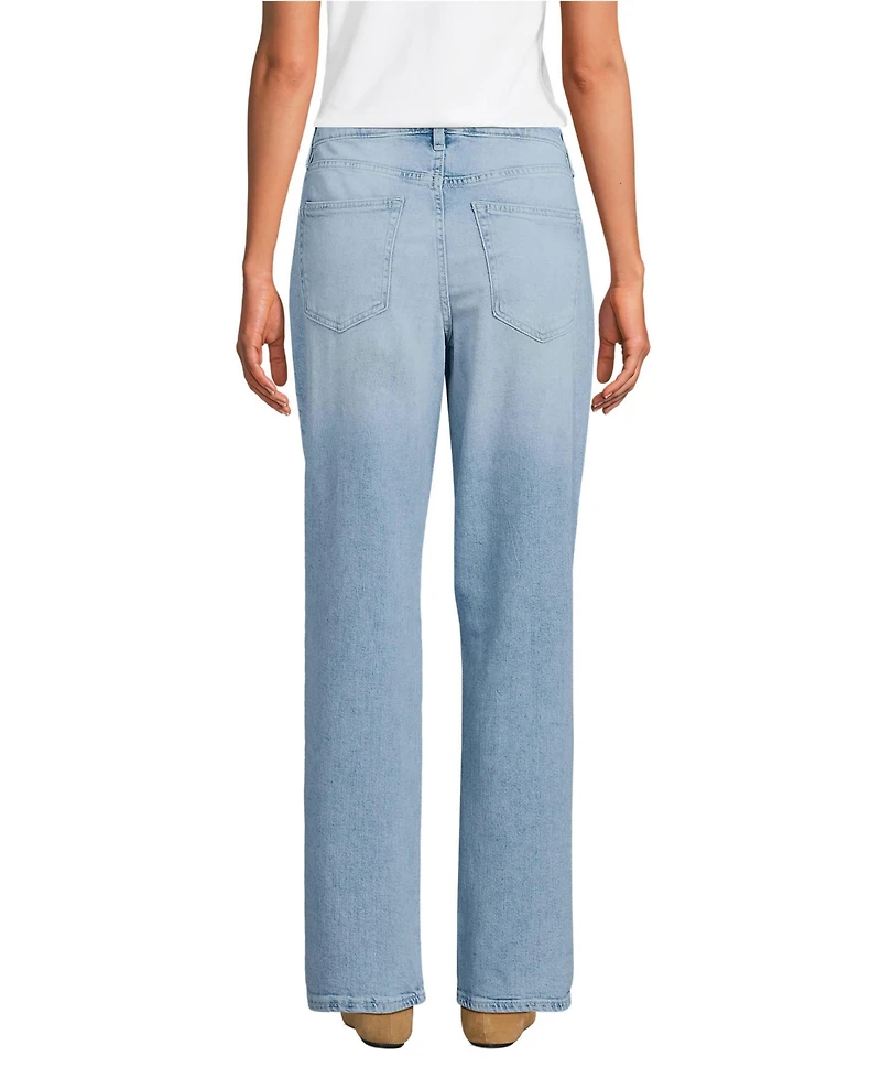 Lands' End Women's Denim Mid Rise Boyfriend Jeans