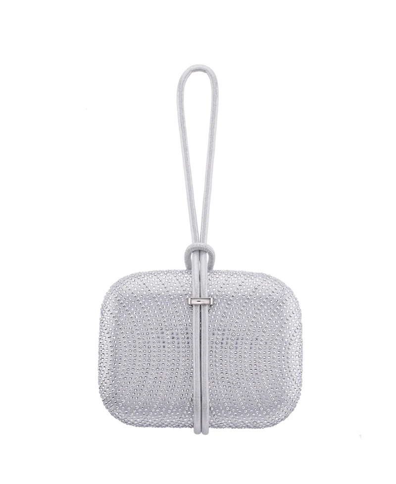 Nina Crystal and Stud Patterned Minaudiere Clutch