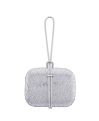 Nina Crystal and Stud Patterned Minaudiere Clutch
