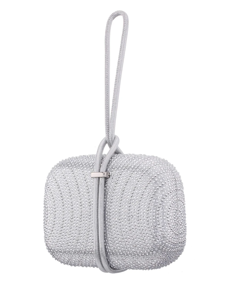 Nina Crystal and Stud Patterned Minaudiere Clutch