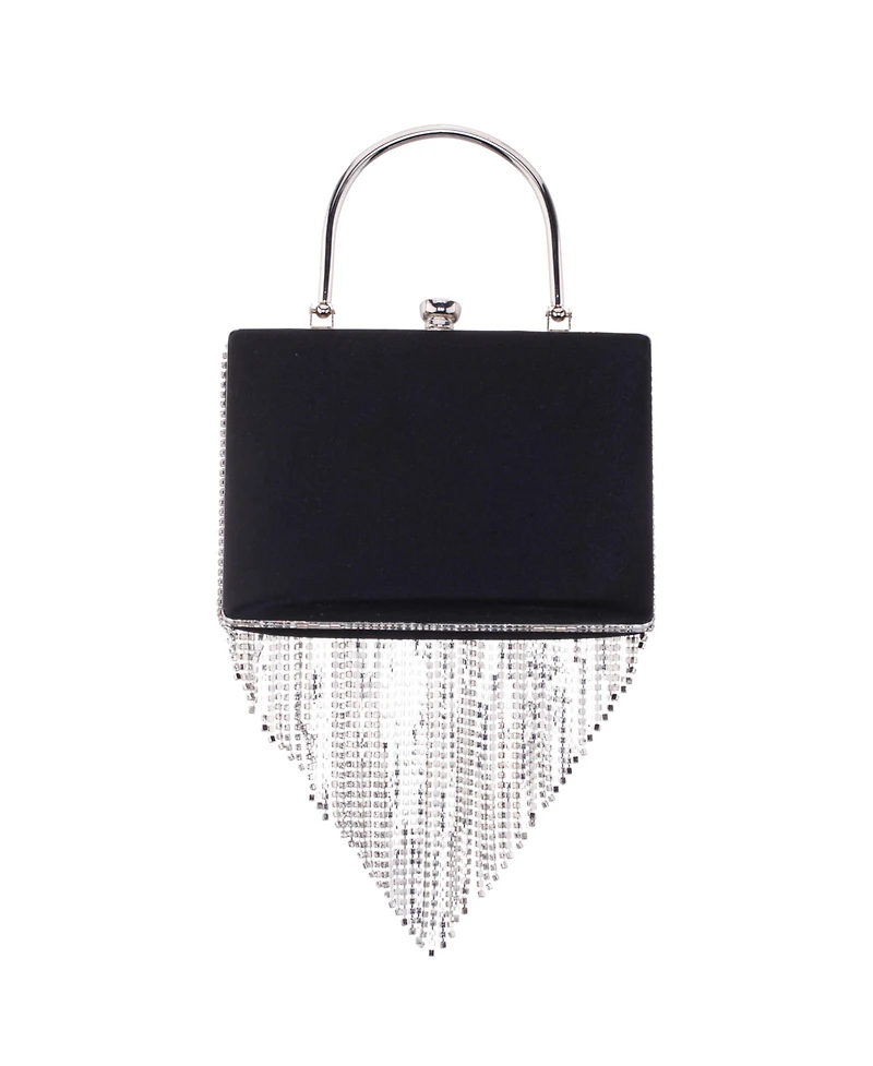 Nina Crystal Chain Cascade Fringe Satchel Bag
