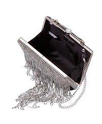 Nina Crystal Chain Cascade Fringe Satchel Bag