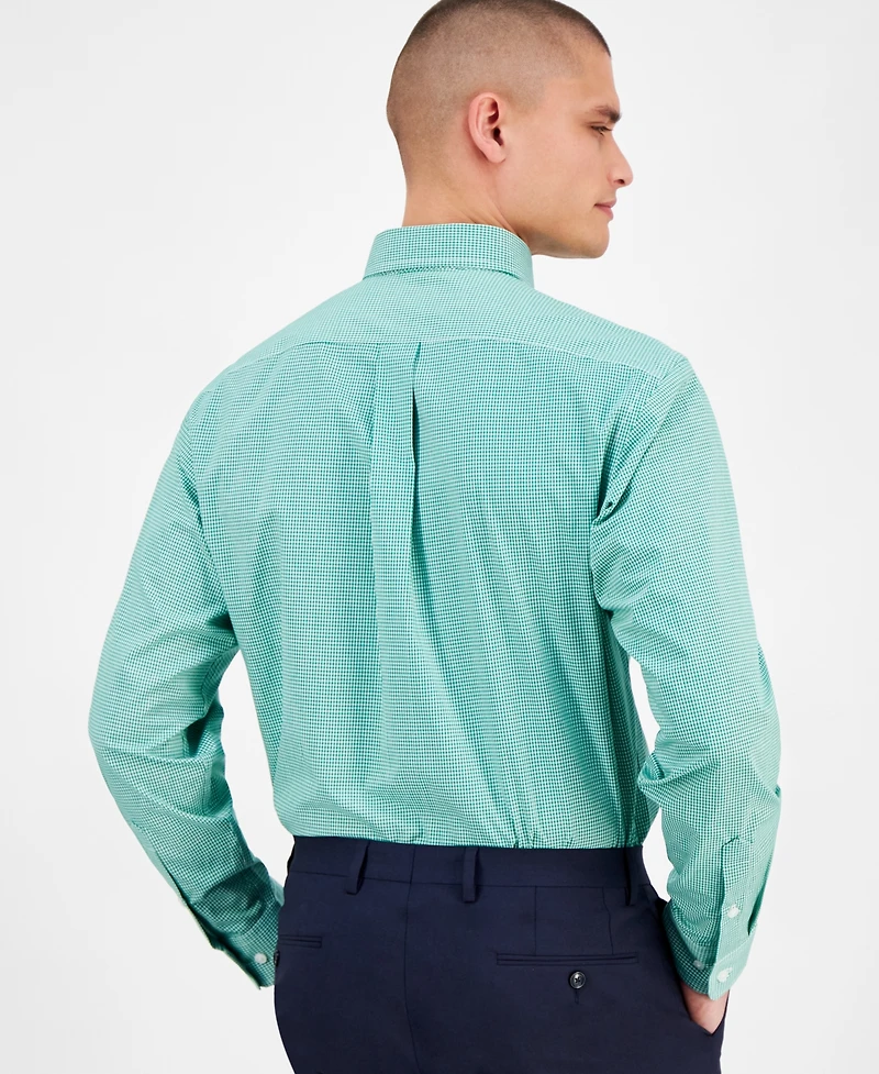 Club Room Men's Regular Fit Mini Gingham Dress Shirt