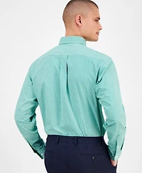 Club Room Men's Regular Fit Mini Gingham Dress Shirt