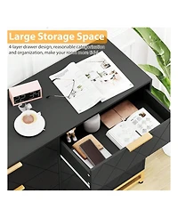 gaomon 8 Drawer Dresser For Bedroom With Deep Drawers, Wide Chest Of Drawers With Metal Handles, Large Floor Wood Storage Dresser Modern Dresser