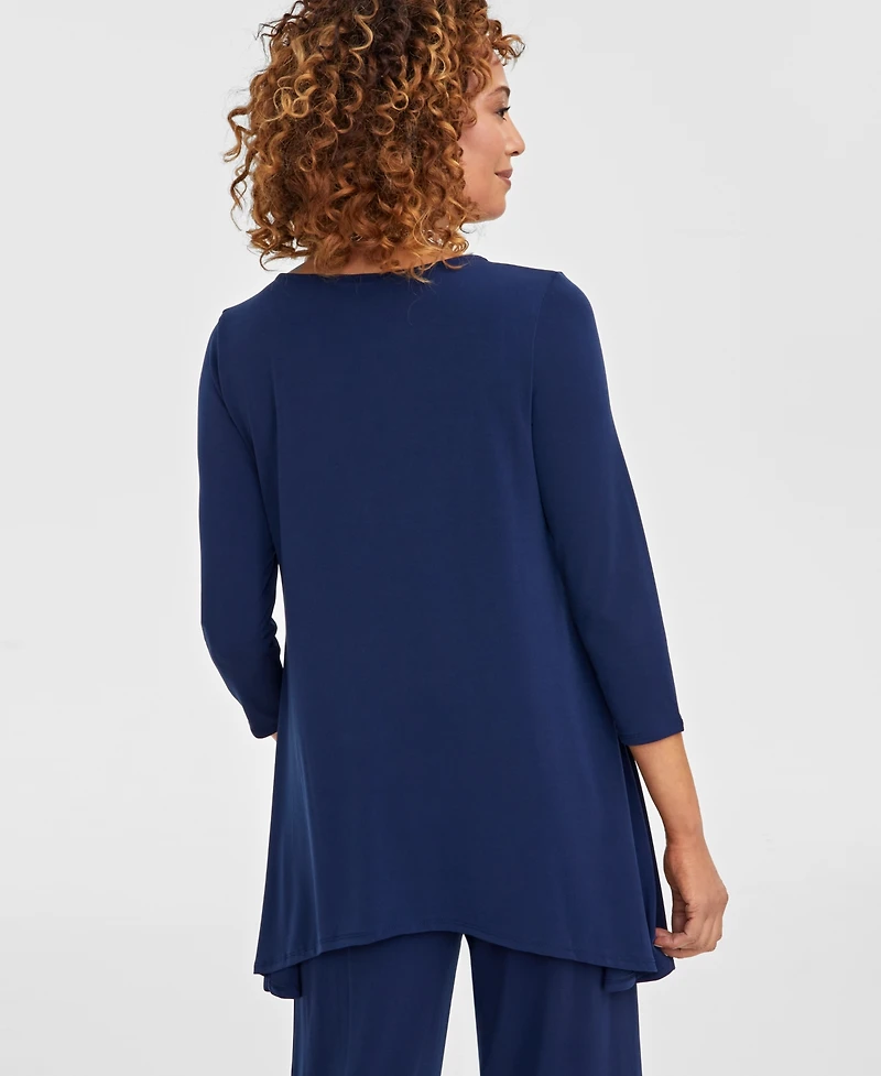 Jm Collection Women's 3/4-Sleeve Knit Top, Regular & Petites, Exclusively at Macy's