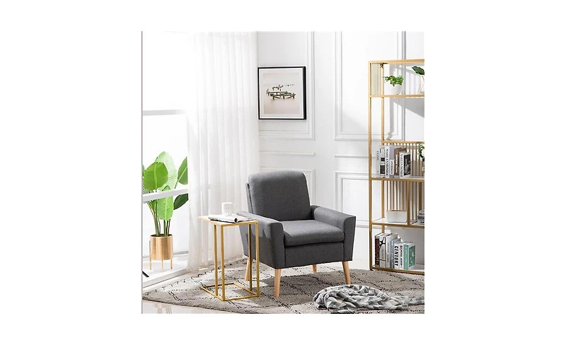 Marble Top C-Side Table – Compact Accent Table for Couch, Bed, or Small Apartment Decor