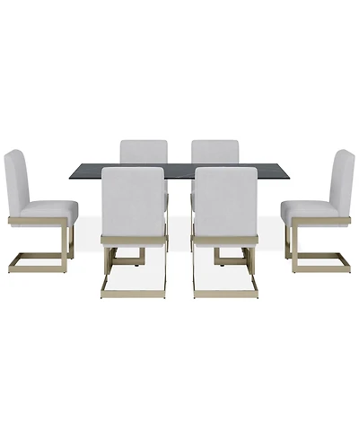 Emila 7 Pc. Dining Set (Rectangular Table & 6 Chairs), Created for Macy's