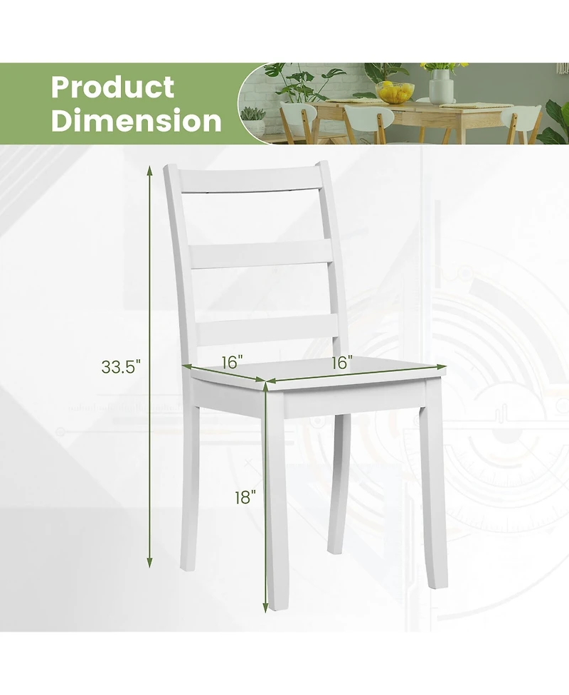 Gymax Dining Chairs Set of 2 Wood Dining Room Kitchen Side Chairs for Living Room