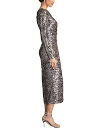 Tadashi Shoji Women's Sevilla Sequin One Shoulder Midi Dress