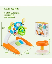 Gymax Kids Pretend Ride on Toy Driver Simulation Car Toddler Light Sound