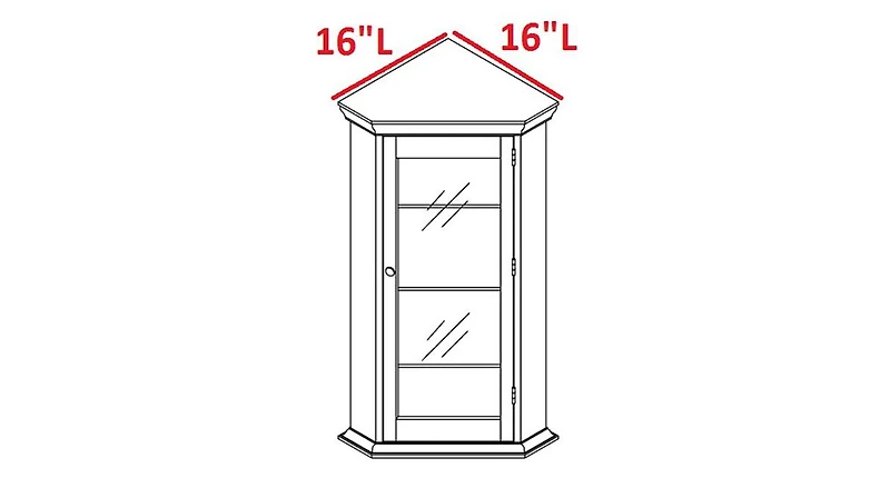 Kings Brand Furniture Cambridge Corner Curio Storage Cabinet