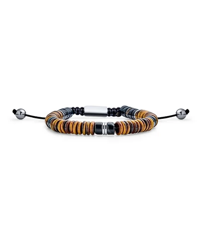 Bling Jewelry Boho Natural Stones Chakra Stacking Bolo Bracelet Gold Plated Stainless Steel Spacers Rondel Tube Beads Adjustable