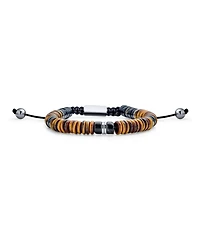 Bling Jewelry Boho Natural Stones Chakra Stacking Bolo Bracelet Gold Plated Stainless Steel Spacers Rondel Tube Beads Adjustable