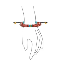 Bling Jewelry Boho Natural Stones Chakra Stacking Bolo Bracelet Gold Plated Stainless Steel Spacers Rondel Tube Beads Adjustable