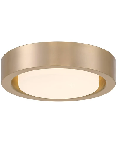 360 Lighting Jayson 12 3/4" Modern Flush-Mount Ceiling Light Fixture Kitchen Foyer Round Led Satin Bronze Finish White Glass