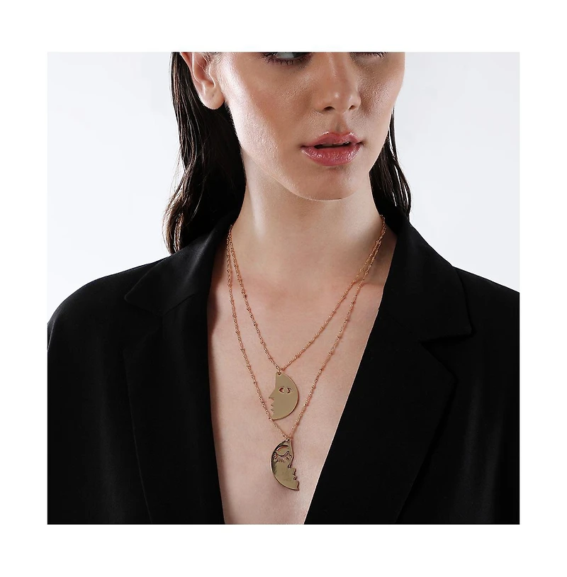 Sohi Women's The Lovers Multi-Layer Necklace