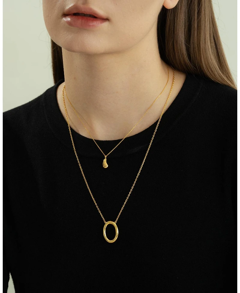 Sterling Silver 18k Gold Plated Brynn Circle Necklace – Summer Layering Piece, Minimalist Touch