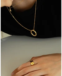 Sterling Silver 18k Gold Plated Brynn Circle Necklace – Summer Layering Piece, Minimalist Touch